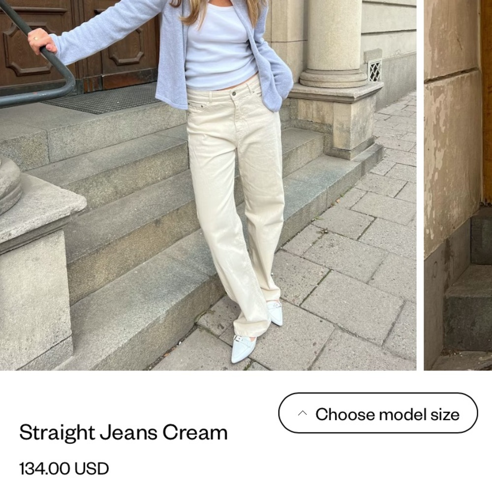 Djerf avenue straight jeans in cream (NWT)